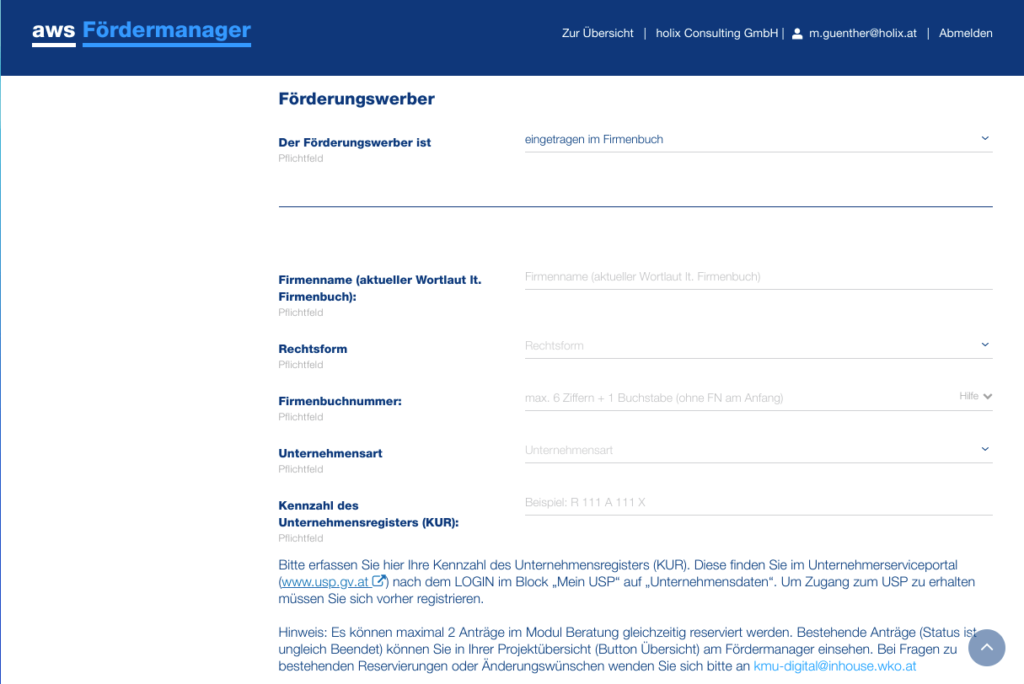 KMU.DIGITAL Foerderung beantragen4 1 holix.at